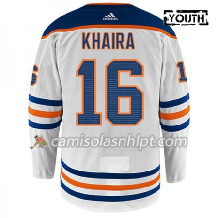 Camisola Edmonton Oilers JUJHAR KHAIRA 16 Adidas Branco Authentic - Criança